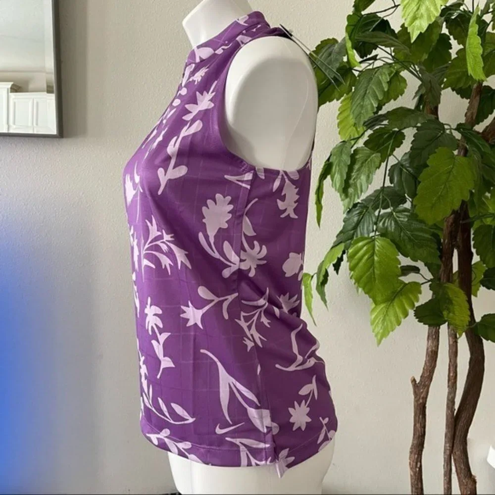 Nike Women's Breathe Floral Printed Sleeveless Polo Size M